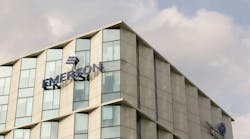 The Emerson logo is seen at Emerson Electric Shanghai Office in Caohejing Hi-Tech Park. The Emerson logo is seen at Emerson Electric Shanghai Office in Caohejing Hi-Tech Park.