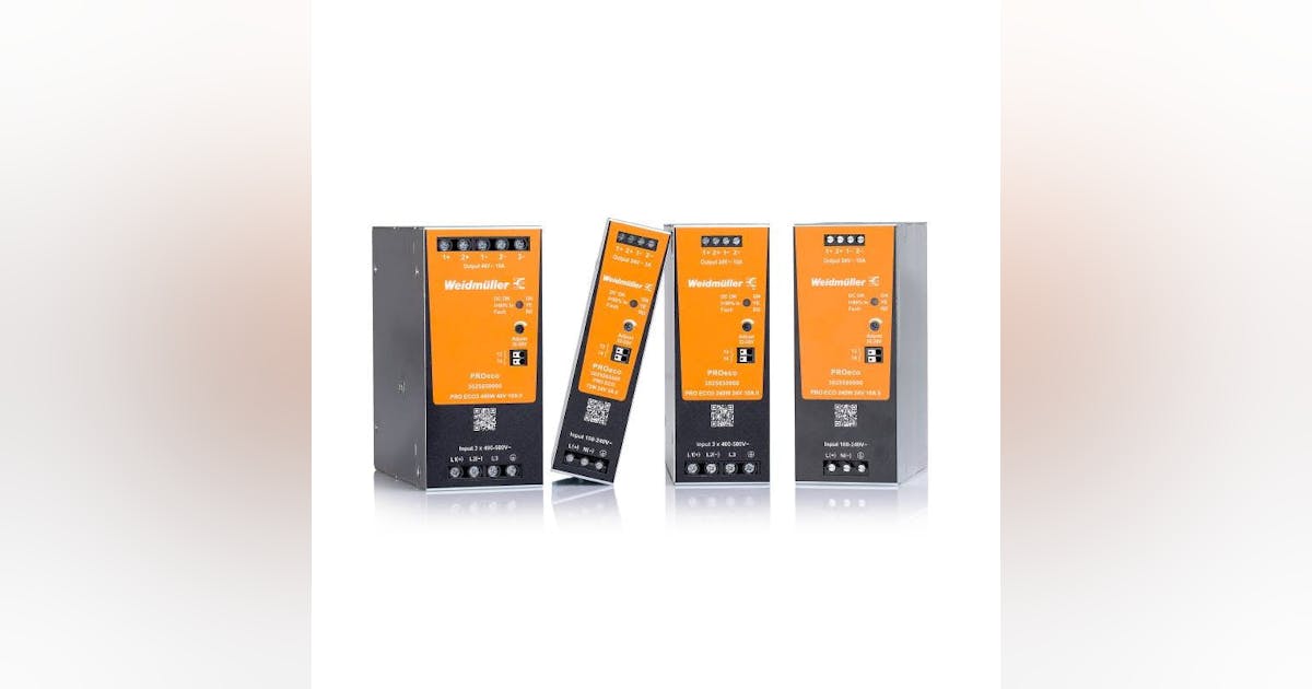 Power supplies provide up to 95% efficiency and low power dissipation