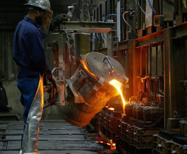 Figure 1: Ferroloy iron foundry in Wichita, Kan., worked with system integrator Artek Integrated Solutions to build and configure a server-based MySQL database; link it with Inductive Automation’s web-based Ignition SCADA software and Tag Historian module; establish a centralized repository for maximizing data collection and analytics; and identify trends and shift reports almost in real time. Ignition also helps the foundry secure data from its Hitachi and Heraeus equipment, connect with PLCs on its Sinto molding machines, and directly access its B&L Odyssey ERP system.