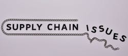 Supply Chain issues concept. Black letters with steel chain. Supply Chain issues concept. Black letters with steel chain.