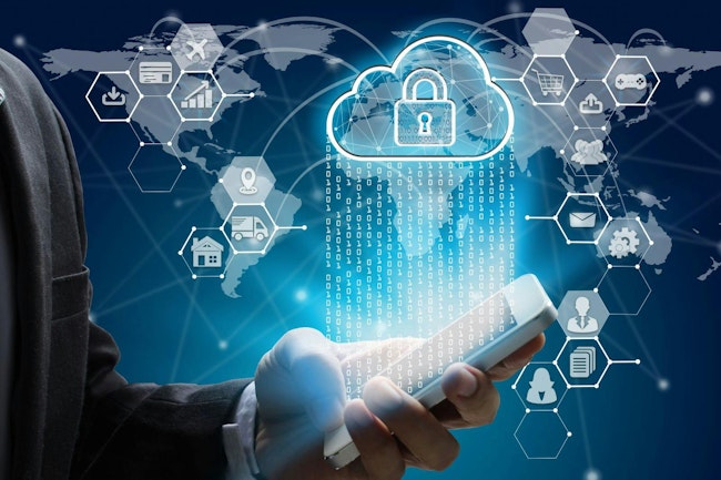 Businessman hand use smartphone with padlock icon technology, Cyber Security Data Protection Business Technology Privacy concept, Internet Concept of global business.