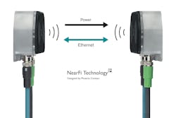 Phoenix Contact's wireless NearFi technology communicating Phoenix Contact's wireless NearFi technology communicating