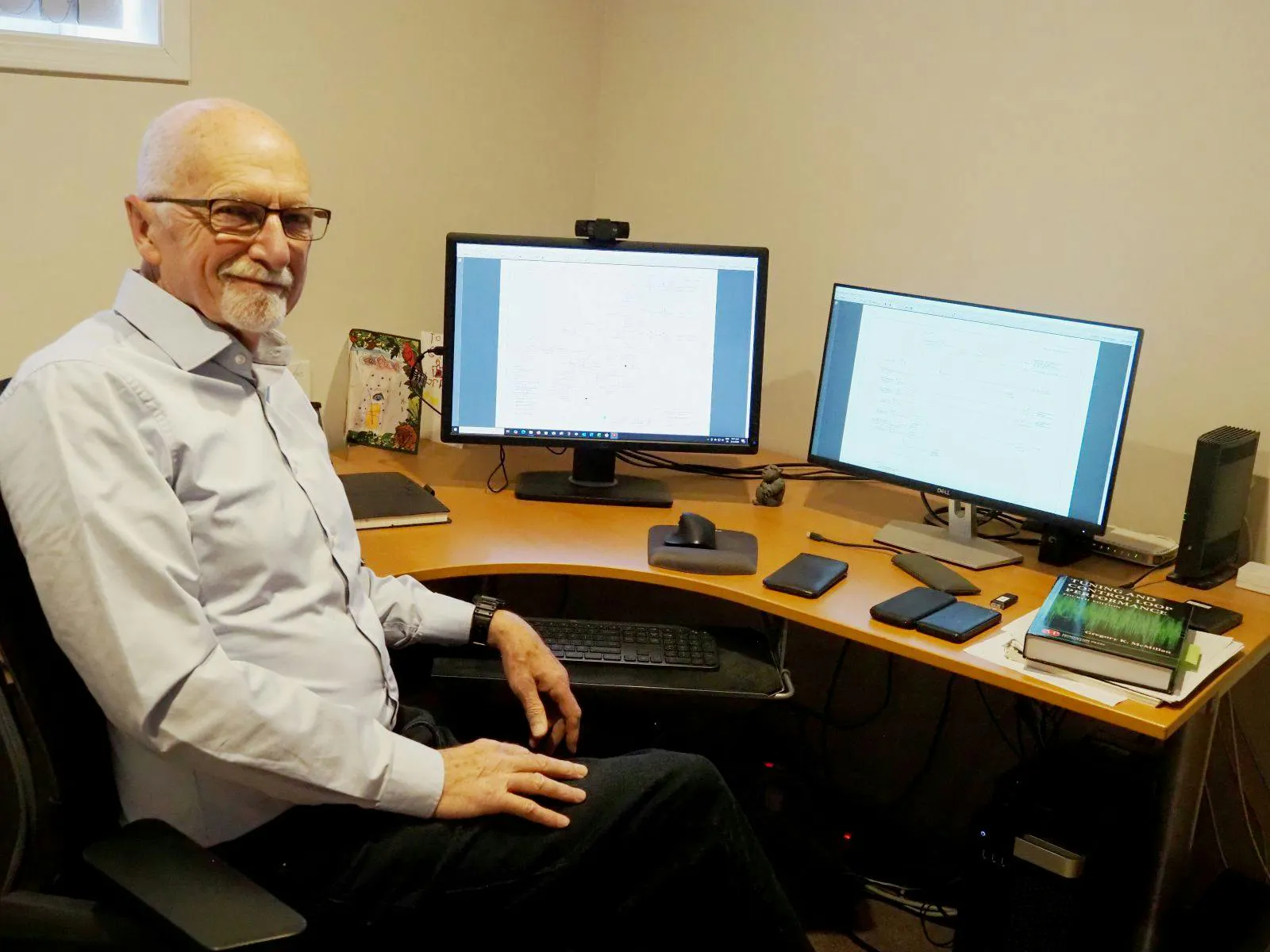 Peter Morgan in his office Peter Morgan in his office