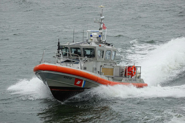 United States Coast Guard ship off the coast of New York