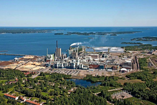 Aireal shot of Billerud's Gävle mill
