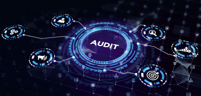 Business, Technology, Internet and network concept. Audit business and finance concept. 3d illustration