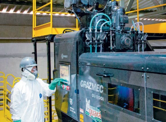 Grazmec redesigned its GV500i Connect seed-treating machine by adopted Beckhoff&rsquo;s CX5140 embedded PC and IIoT-based communications, which simplifies operations and software upgrades, allows remote analysis, and increases flexibility.