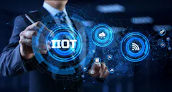 IIOT Industrial internet of things smart industry 4.0 technology concept. Businessman pressing virtual button. IIOT Industrial internet of things smart industry 4.0 technology concept. Businessman pressing virtual button.