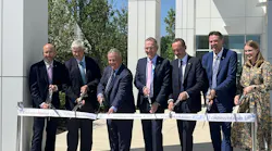 Dignitaries from Endress+Hauser, Eastern Control Inc., Edgmont Township, Pa, and The Norwood Company were on hand for the ribbon cutting ceremony. From left, Kevin Lavelle, general manager, Eastern Controls Inc.; Cliff McLaughlin, president, Eastern Controls Inc.; Todd Lucey, general manager, Endress+Hauser USA; Dr. Peter Selders, CEO, Endress+Hauser; Steven Endress, president, supervisory board, Endress+Hauser; Eric Urbanski, vice president, The Norwood Company; and Annie Thorne, chair, Edgmont Township.