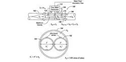Geometric drawing of a large pipe with sensor dimensions