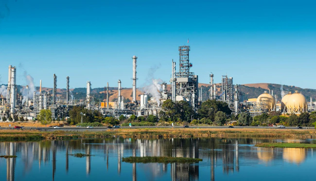 Figure 1: Martinez Refining Co. covers 860 acres near San Francisco Bay, contains 35 process units, was built to process heavy crude oil from California&rsquo;s San Joaquin Valley, presently sources crude oils from Alaska to South America, and can produce up to 2 billion gallons of gasoline, diesel and jet fuel per year.