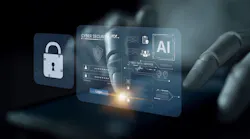 A generative AI assistant presents its cybersecurity dashboard. This platform provides intelligent cyber data defense, threat monitoring, and secure user authentication.