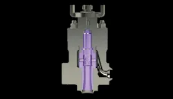 Figure 3: A cross-sectional illustration of IMI’s EroSolve flashing valve highlights its internal trim geometry, which controls flashing and reduces erosion in severe-service processes.