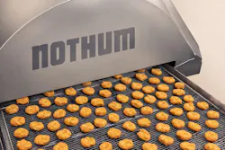 Provisur and Nothum custom nuggets being formed on a processing line