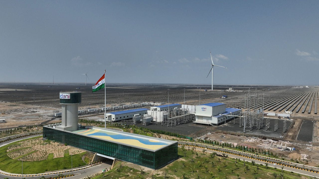 Adani Green Energy Ltd.&rsquo;s 30-GW renewable energy project at Khavda, Gujarat, India.