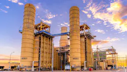 Front-facing view of Engie Australia's Pelican Point Power Station in Brisbane, Australia.