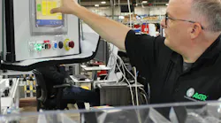 Bill Trotta-Smith, control systems engineer at Arthur G. Russell Co., adjusts a human-machine interface (HMI) on an automated system. AGR reports that he exemplifies the career longevity possible in manufacturing, where opportunities to learn, develop new skills and advance can lead to a lasting career. Source: Arthur G. Russell