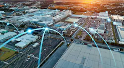 Industrial zones and communication networks concept visual.