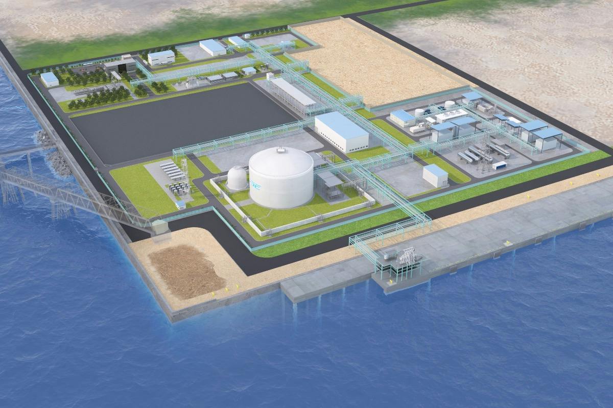 Rendering of Kawasaki LH2 terminal in Ogishima