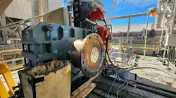 Figure 1: Sew-Eurodrive’s integrated ML-Series kiln drive solution with built-in auxiliary drive system at Argos Cement’s U.S.-based plant.